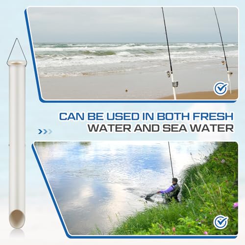 DoubleFill Tubular Sand Spikes for Surf Fishing PVC Surf Shore and Beach Fishing Rod Holder Sand Spike for Beaches, Rivers and Sandy Beaches