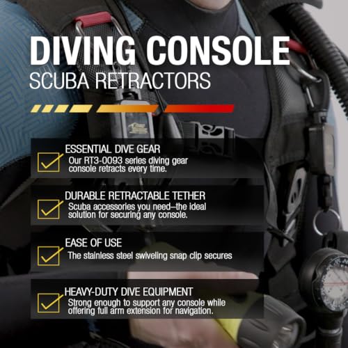Gear Keeper Scuba Retractable Lanyard for Dive Console & Depth Gauge - Keeps Scuba Gear Secure & Accessible - Made in USA - size: Waist Mount (Locking), style: Stainless Steel Snap Clip