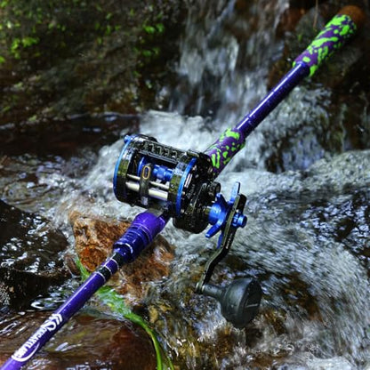 Sougayilang Inshore Saltwater Fishing Rods Combo, 7-Foot Spinning Rods and Casting Rods with Spinning/Trolling Reel - style: 7'0"casting Rod With Right Handed Reel