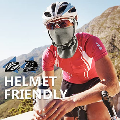 Balaclava Ski Mask, Sun UV Protection Breathable Full Head Face Mask for Men Women Skiing Cycling - color: 2 Packs - Grey + Blue