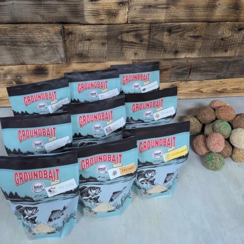 HungryFish Groundbait Fishing Chum Mix – Natural Fishing Bait for Carp, Catfish, Bluegill & Crappie – Strong Scent Trail, Fast Attraction, Safe for Lakes, Ponds & Rivers 15.5 oz (Strawberry)