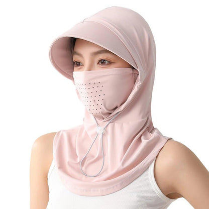 3 in 1 Summer Cooling Balaclava Breathable Sun UV Protection Hood Face Mask with Ear Loops for Men Women - color: Pink