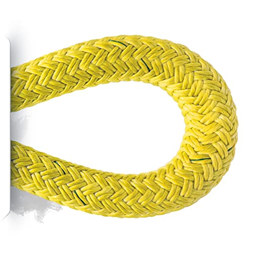 Pelican Rope High Strength Low Stretch Versatile Polyester Double Braid 100% Polyester Core and Cover The Ape Rigging Rope 1/2" 150 ft. Yellow - 11,000 lbs Tensile Strength - size: 1/2" x 150 ft.