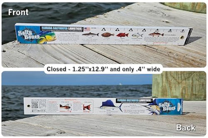 Salty Bones Florida Saltwater Lawstick - Double-Sided 36" Folding Fishing Ruler with Florida's Atlantic and Gulf Guidelines - Made in the USA - Updated for 2026