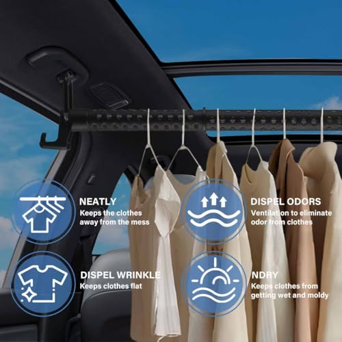 Car Clothes Hanger Bar, Telescoping 34-54 Inch | Heavy Duty, Clothing Racks for Hanging Clothes, Suitable for Cars Trucks SUVs - size: 54 inches