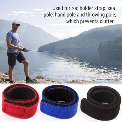 HUIOP 6pcs Fishing Rod Straps Fishing Pole Wrap Band Elastic Fishing Rod Holder Belts - color: Blue, size: 6pcs