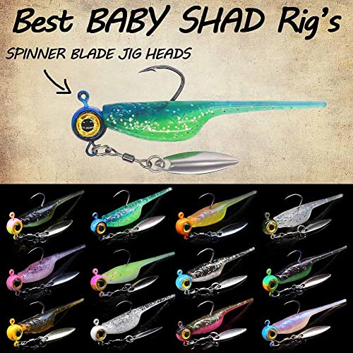 Crappie-Baits- Plastics-Jig-Heads-Kit-Shad-Minnow-Fishing-Lures-for Crappie-Panfish-Bluegill-40 &135 Piece Kit - color: BABY SHAD 135 pc.KIT