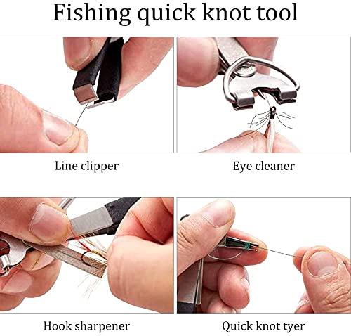 4 Pack Fishing Knot Tying Tool, Fast Line Clippers Tie Tippet Cutter Nipper Quick Nail with Retractor Zinger