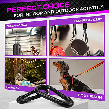 PAMAZY 2Pcs 5.5In Spring Snap Hooks 1000LBS Capacity, Utility Hook Clip, Heavy Duty Rope Connector, Quick Link Snap Hooks for Indoor & Outdoor, Hanging, Camping, Fishing - size: 2Pcs 5.5In