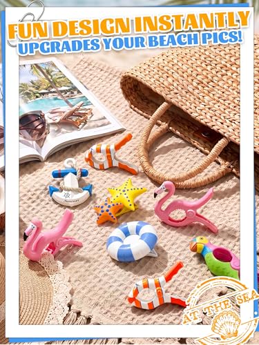 12 Pack Towel Clips for Beach Chairs, Jumbo Beach Towel Clips with Strong Grip, Cute Flamingo Parrot Starfish Anchor Clips for Cruise Pool Patio Lounge Chairs and Vacation Essentials - style: Parrot + Flamingo + Ugly Fish + Starfish + Swimming Ring + Anch