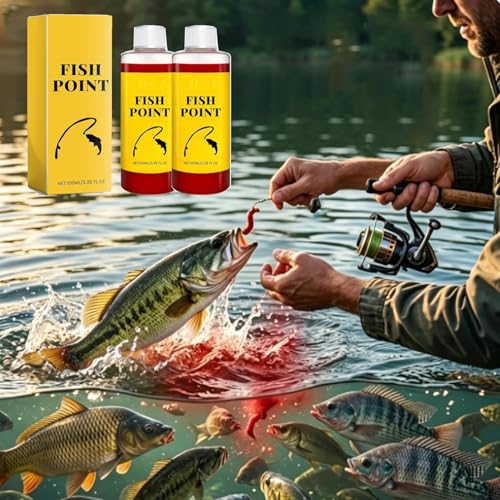 Concentrated Fish Attractant Liquid, 100ml Red Worm Liquid Spray - Powerful Bait Attractant Scent Bait Fish Attractant Liquid for Trout, Panfish and More, Enhances Scent & Improves Biteresponse - color: 2pcs