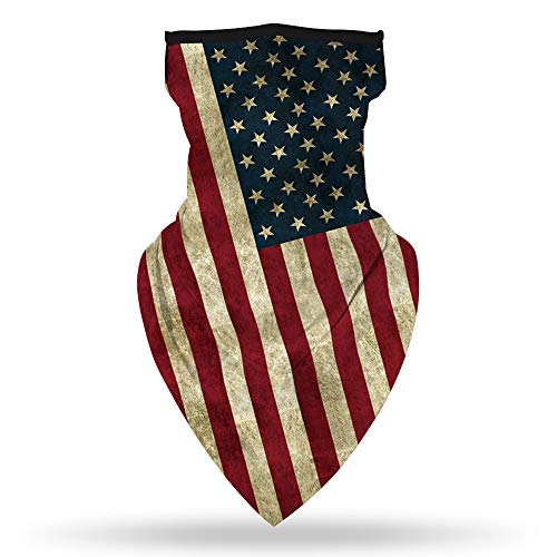 YAYOUREL Neck Gaiter Face Mask Bandanas for Men Women UV Face Scarf Cover Ear Loop Hole Facemask for Fishing Running Cycling - color: Red Gray Blue