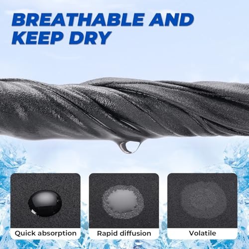 ROCKBROS Cooling Balaclava Face Mask 3 in 1 Full Face Mask for Summer with Ear Loops Neck Gaiter Sun UV Protection - color: Black+white+lightgray