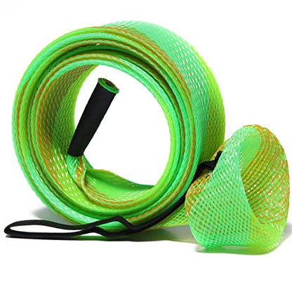 Fishing Rod Sock Mesh Sleeve Rod Cover Braided Mesh Rod Protector Pole Gloves Fishing Tools for Fly, Casting, Sea Fishing Rod - color: Green Gold Color Set (10pc)