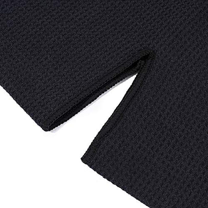 Mile High Life | Pro Tour Caddy Towel | 17" x 40" with 8" Center Slit | Premium Microfiber Waffle Texture - color: Black, size: 16" x 30"