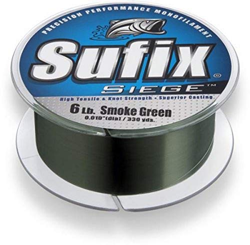 Sufix Siege 8 lb (330 YD Spool) - color: Smoke Green