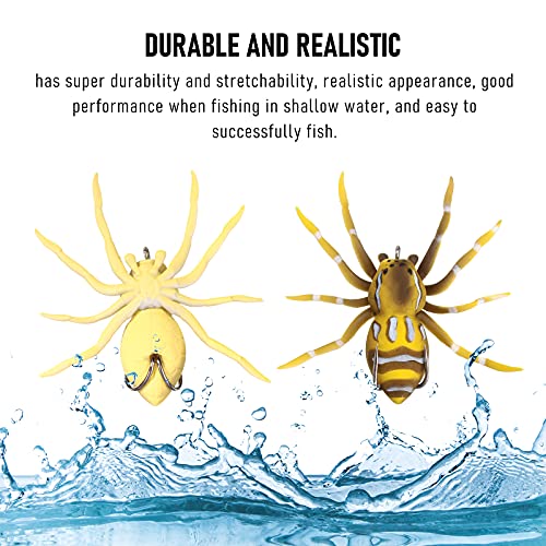 Sumind 4 Pieces Spider Lures Fishing Bass Spider Lure Freshwater Fishing Lures for Bass 1.9 Inch Length Weigh 0.2 oz - color: Multi Color