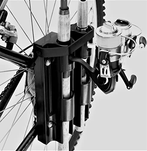 Fishing Rod Holder For Bike, Very Easy Mounting to Bike, Secures 2 Rods for Bicycle Fishing