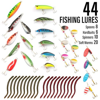 Dr.Fish Fishing Rod and Reel Combos 125-Pieces Telescopic Spinning Pole Reel Gear Equipment Set with Tackle Bag for Adult Collapsible Travel Complete Fishing Set Men Starter Freshwater Saltwater - color: 7.9ft Rod, 3000 Reel, Camo Bag+Full Kit