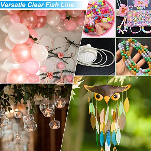 Clear Fishing Wire,755FT Monofilament Fishing Line,Clear String for Hanging,Strong Wire Invisible Nylon Thread for Hanging Balloon,Garland,Picture,Crafts,Decorations,Suitable for Beading Sewing