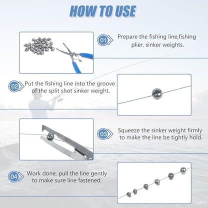 100Pcs Split Shot Fishing Weights Sinkers - Removable Round Lead Drop Shot Weights Small Fishing Line Weights for Freshwater Saltwater Bass Fishing - style: 100pcs-2.5g