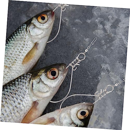 10pcs Stainless Steel Fish Buckle for Outdoor Fishing Fish Stringer Spring Lock Portable Sinkers for