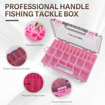 Goture Fishing Backpack with 4 Tackle Boxes,900D Water-Resistant Tackle Backpack with Rod Holders,45L Large Fishing Bag Storage Gear Tackle Bag with Rain Cover,Bottle Holder for Travel Camping Hiking - color: A3:bling Pink With 4 Tackle Boxes