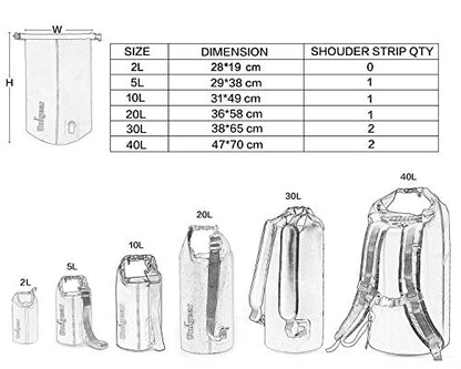 Unigear Dry Bag Waterproof, 2L/5L/10L/20L/30L/40L Floating and Lightweight Bags for Kayaking, Boating, Fishing, Swimming and Camping with Waterproof Phone Case - color: Army Green, size: 10L