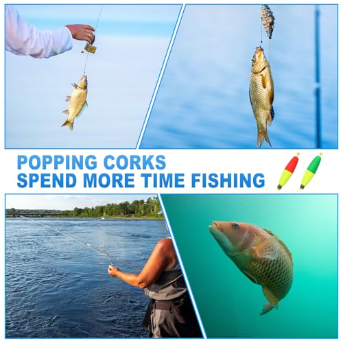 Fishing Floats, 3In Float Slip Bobber with Weight Pendant Fishing Tackle for Saltwater Freshwater Fishing Tackle (8 Pack, Red/Green)