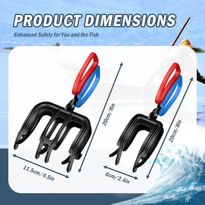 4 Packs 2/3 Claw Fish Gripper, Fish Grabber, Metal Fishing Pliers, Fish Grip Tackle Holder, Multifunctional Fishing Control Clamp, Forceps for Grip Most Freshwater