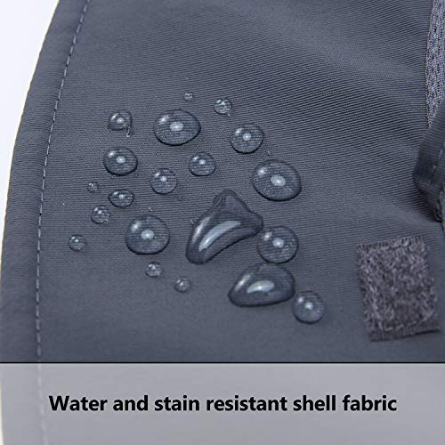 BASSDASH UPF 50+ Sun Fishing Hat Water Resistant with Detachable Neck Flap - color: Dark Grey