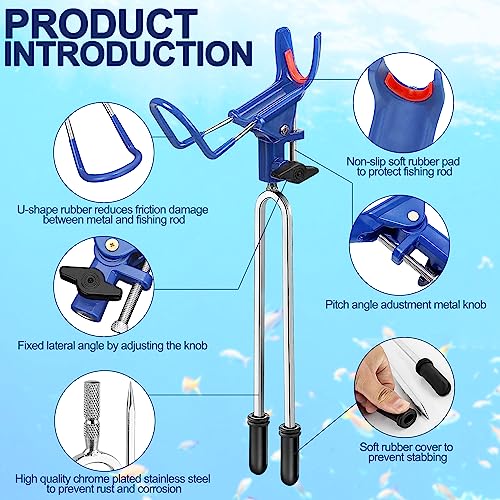 LBW Fishing Rod Holders for Bank - Fishing Pole Holders for Ground, Shore, Beach 360 Degree Adjustable Rod Holders 2 Pack