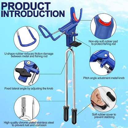 LBW Fishing Rod Holders for Bank - Fishing Pole Holders for Ground, Shore, Beach 360 Degree Adjustable Rod Holders 2 Pack