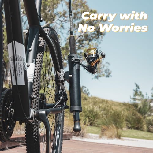 CyclingDeal Fishing Rod Holder for Bike | Made of Quality Aluminium Alloy | Fully Adjustable Design & Easy to Mount | Secures Fishing Pole Holder for Bicycle