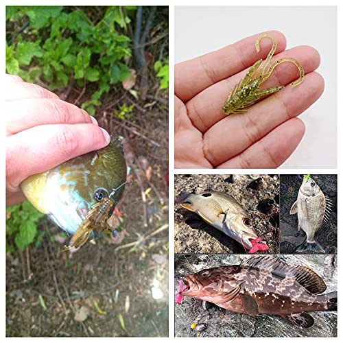 Soft Plastic Crawfish Bait Fishing Lure for Crappie, Bass, Bluegill, White Perch, Sunfish, Speckled Trout All Panfish Softlure Artificial Crayfish Lures Bait Drop Shot Rig Lure Slow Sinking - color: 4cm/1g - 70pcs(S)