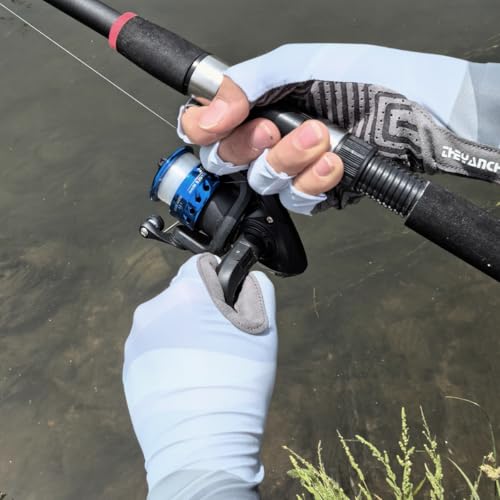 Fishing Gloves UV Protection Fingerless Sun Gloves Men Women for Cycling Hunting Kayaking Hiking Sailing - color: Grey, size: Medium