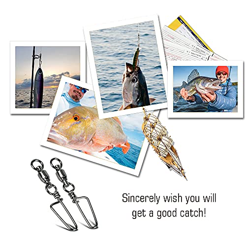 AMYSPORTS Saltwater Connector Fishing Snap Swivel High Strength Snaps Swivel Freshwater Ball Bearing Fishing Swivels Stainless Steel Corrosion Resistant Black Nickel - size: Size 0+0 (16lb) 50 pcs