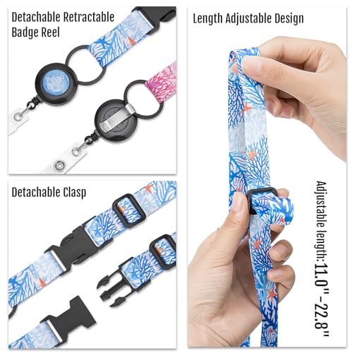 MNGARISTA Retractable Cruise Lanyard for Ship Cards, Waterproof Lanyards for Cruise Ship Cards with ID Holder, 2 Pack, Sea Star - color: Sea Star