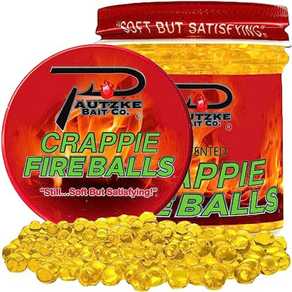 PAUTZKE'S Crappie Fire Balls - Striking Color & Prolonged Scent Release, Infused with Genuine Salmon Egg Juice - color: Gold