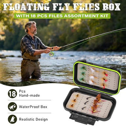 QualyQualy Fly Fishing Combo Starter Kit, 9Ft Fly Rod 4-Piece Graphite Rod with Bag, Accessories, Die Cast Aluminum Pre-Loaded Reel, Chest Pack, Fly Fishng Net & Flies - color: B-5/6-Glod Reel（Rod Case）