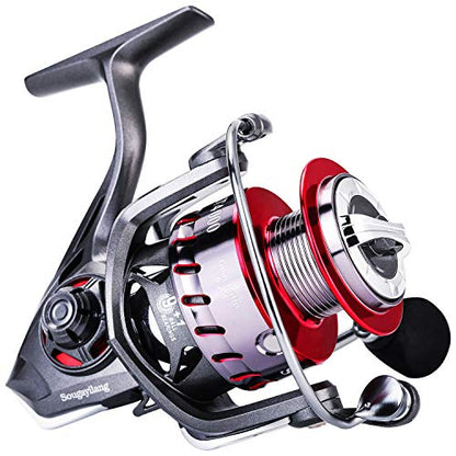 Sougayilang Fishing Rod and Reel Set Carbon Fiber Telescopic Fishing Rod 12+1BB Spinning Reel with Carry Case for Saltwater Freshwater - color: silver, size: 8.78 ft - 4000