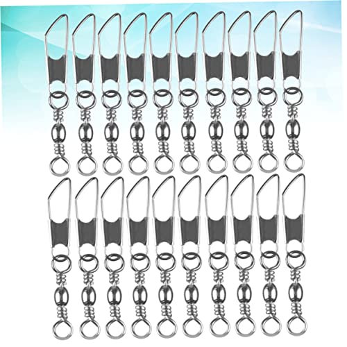 30pcs Rolling Resistance Swivel Fishing Hook Line Connector Fishing Rolling swivels Fishing Swivel Connector connectix Fishing Rolling Connector Stainless Steel to Rotate Ring - size: 10#