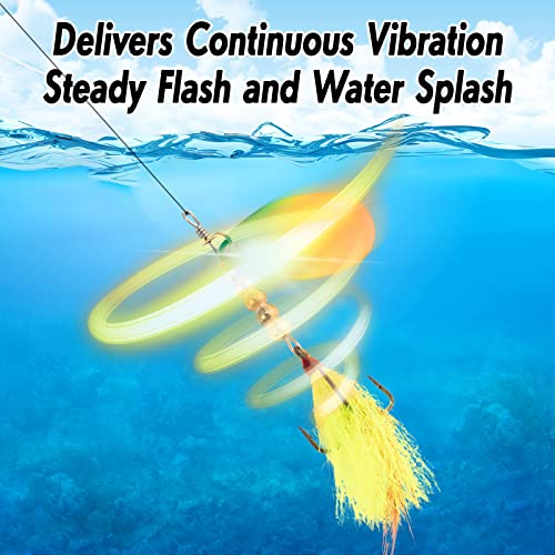 Dr.Fish Inline Fishing Spinner Kit 1/4oz, Freshwater Fishing Lures Bell Spinnerbait French Blade Trout Bass Walleye Lures - color: Mixed, size: 1/4oz(Bead Shape)-10 Pieces with Box