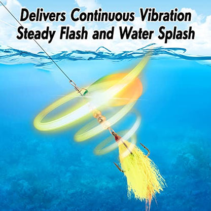 Dr.Fish Inline Fishing Spinner Kit 1/4oz, Freshwater Fishing Lures Bell Spinnerbait French Blade Trout Bass Walleye Lures - color: Mixed, size: 1/4oz(Bead Shape)-10 Pieces with Box
