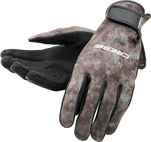 Cressi Camouflage Patterned Spearfishing Gloves Made of Elastic Neoprene- get The Hunter Equipment - color: Camo Brown, size: X-Large