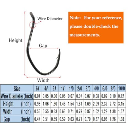 Catfishing Hooks Big River Bait Hook 25/50/100pcs, Fishing Hooks for Saltwater Freshwater,Catfish Striper Flathead Carp Bass 1# 1/0 2/0 3/0 4/0 6/0 8/0 10/0 - size: 50PCS 4/0
