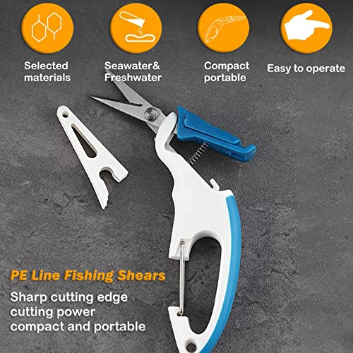 Fishing Pliers Saltwater, Fishing Scissors for Braided Line,Fishing Line Cutter Saltwater and Freshwater,Fishing Scissors with hanging buckle for Mono Braided Line,Fishing Gear