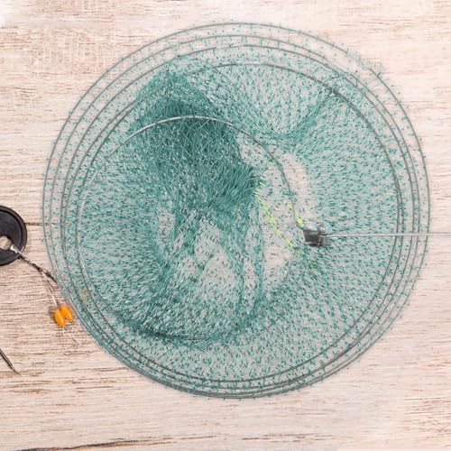 LIOOBO Collapsible Foldable Fishing Net Trap with 5-Layer Mesh 130cm for Outdoor Crab Shrimp Bait Catching and Fish Keeping Accessory