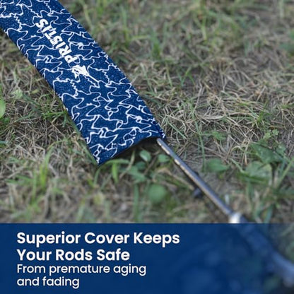 Pristis Fishing Rod Sleeve, Premium Neoprene Storage Cover Bag, 60'' Length Puncture Resistant Fly Fishing Rod Sock Tube Protector, Lightweight Protective Cover for Spinning Casting Trolling Poles