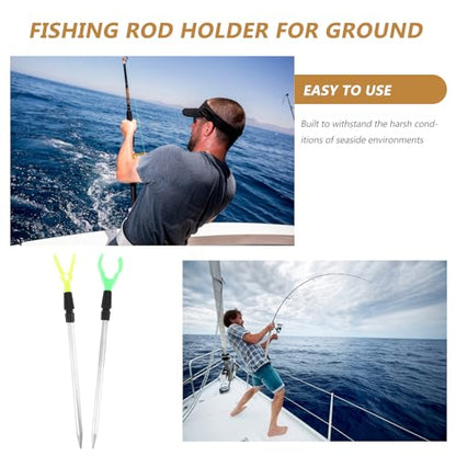 6pcs Telescopic Fishing Rod Holder Stand Aluminum Alloy Extendable Fish Rod Rack Ground Spike Portable Travel Sea Fishing Pole Bracket